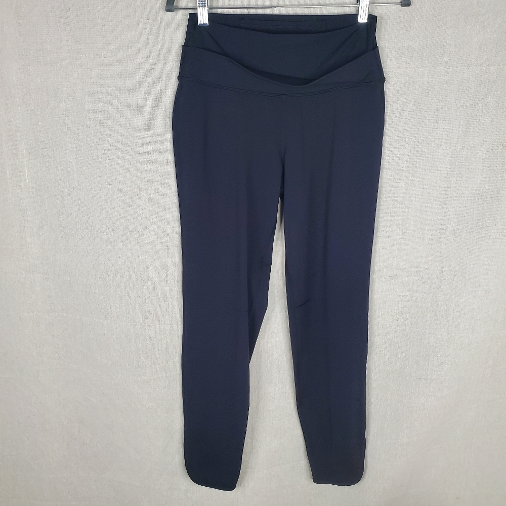 ☆☆ Lululemon Black Cropped Ankle Fold Over Waist Leggings Size 4